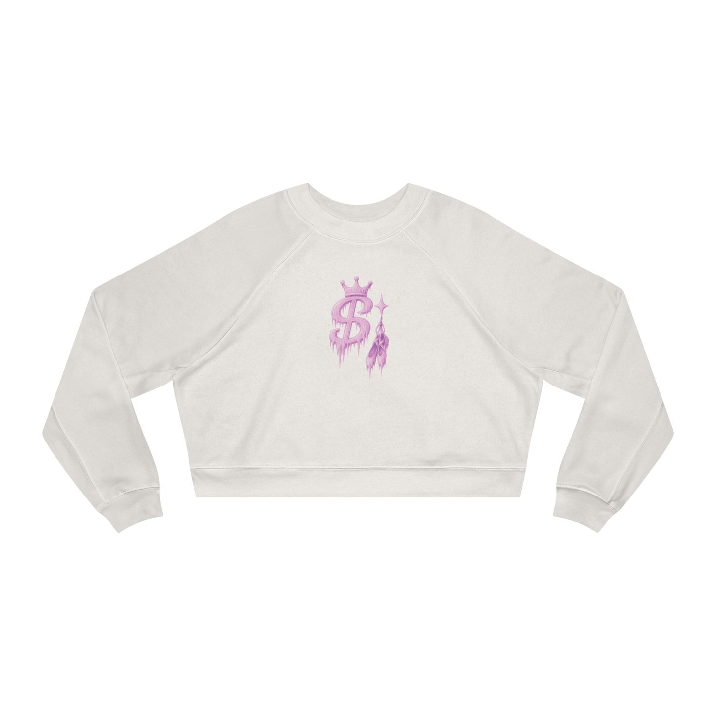 xPRESLAYx - Frozen Pink Logo - Women’s Cropped Pullover — Pink Flame Dollar Logo Women's Fleece