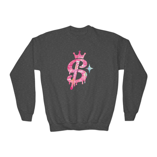 xPRESLAYx - Pink Logo - Youth Crewneck Sweatshirt
