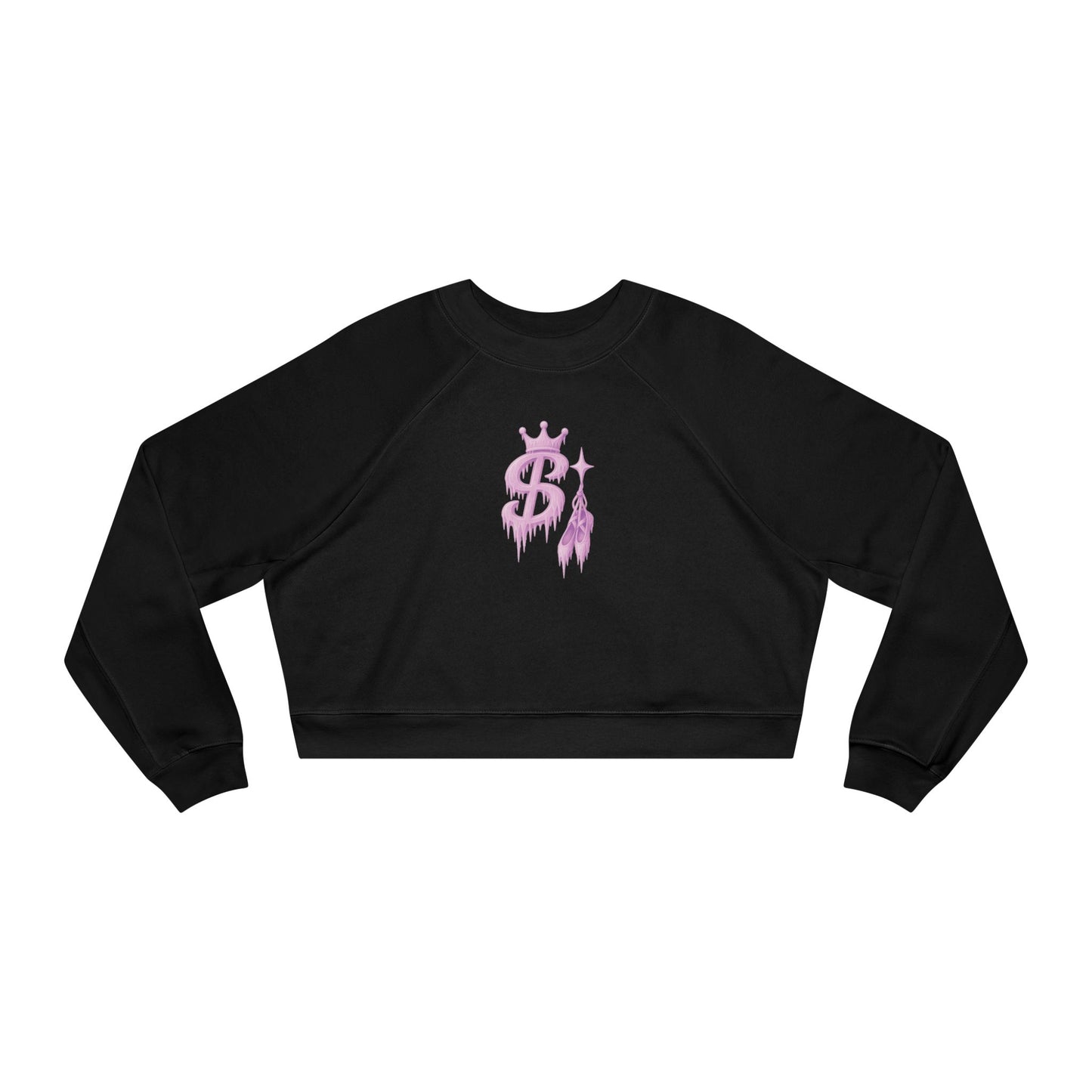 xPRESLAYx - Frozen Pink Logo - Women’s Cropped Pullover — Pink Flame Dollar Logo Women's Fleece