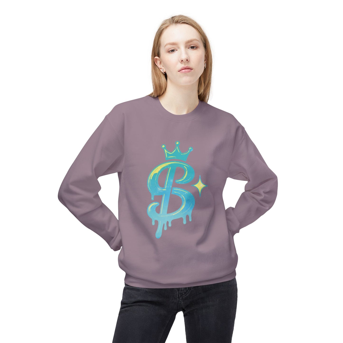 xPRESLAYx - Cyan Logo - Adult Crewneck Sweatshirt