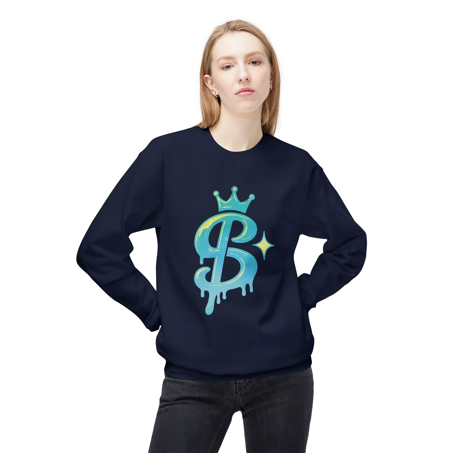 xPRESLAYx - Cyan Logo - Adult Crewneck Sweatshirt