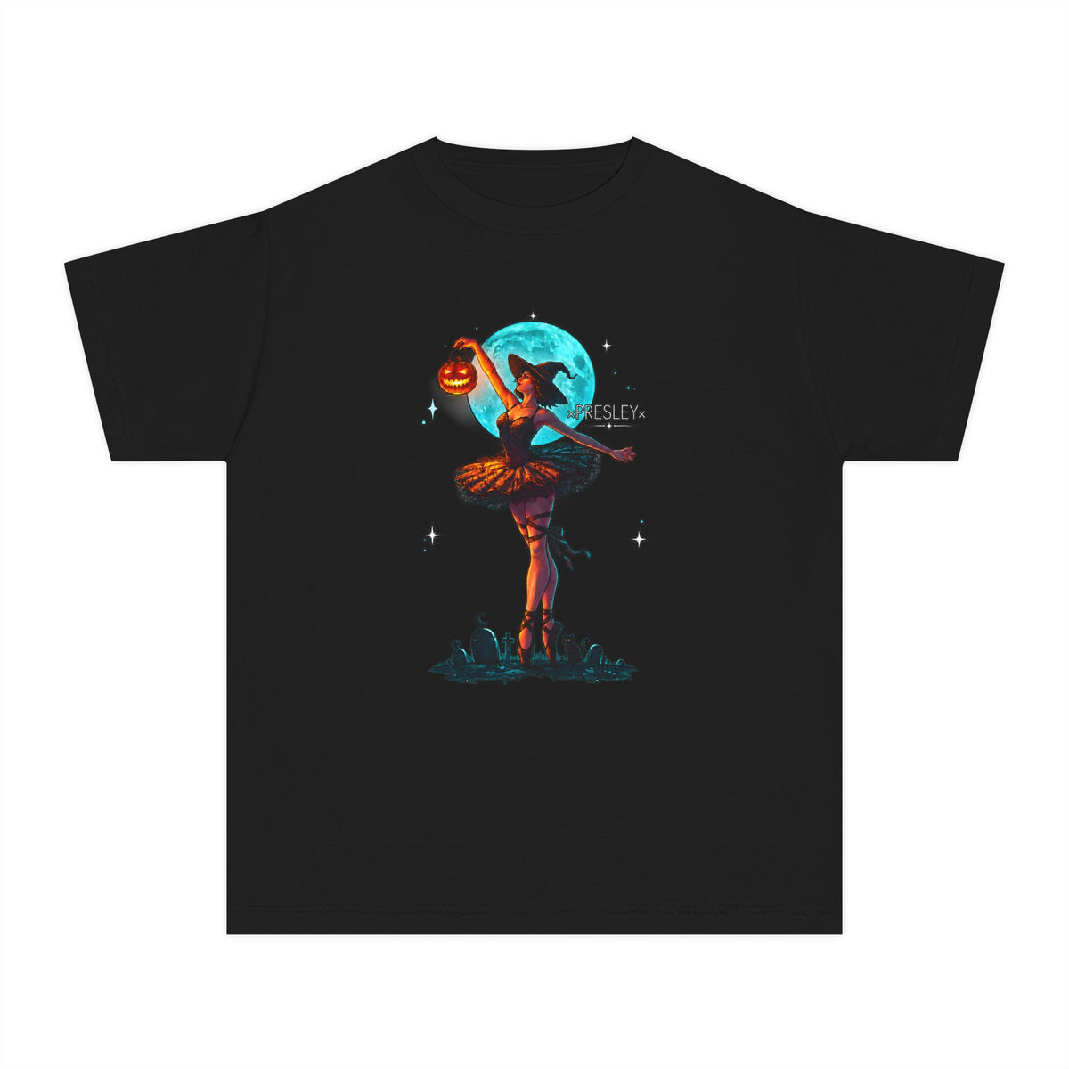 xPRESLEYx - Witch Ballerina Moon - Comfort Colors Youth Tee