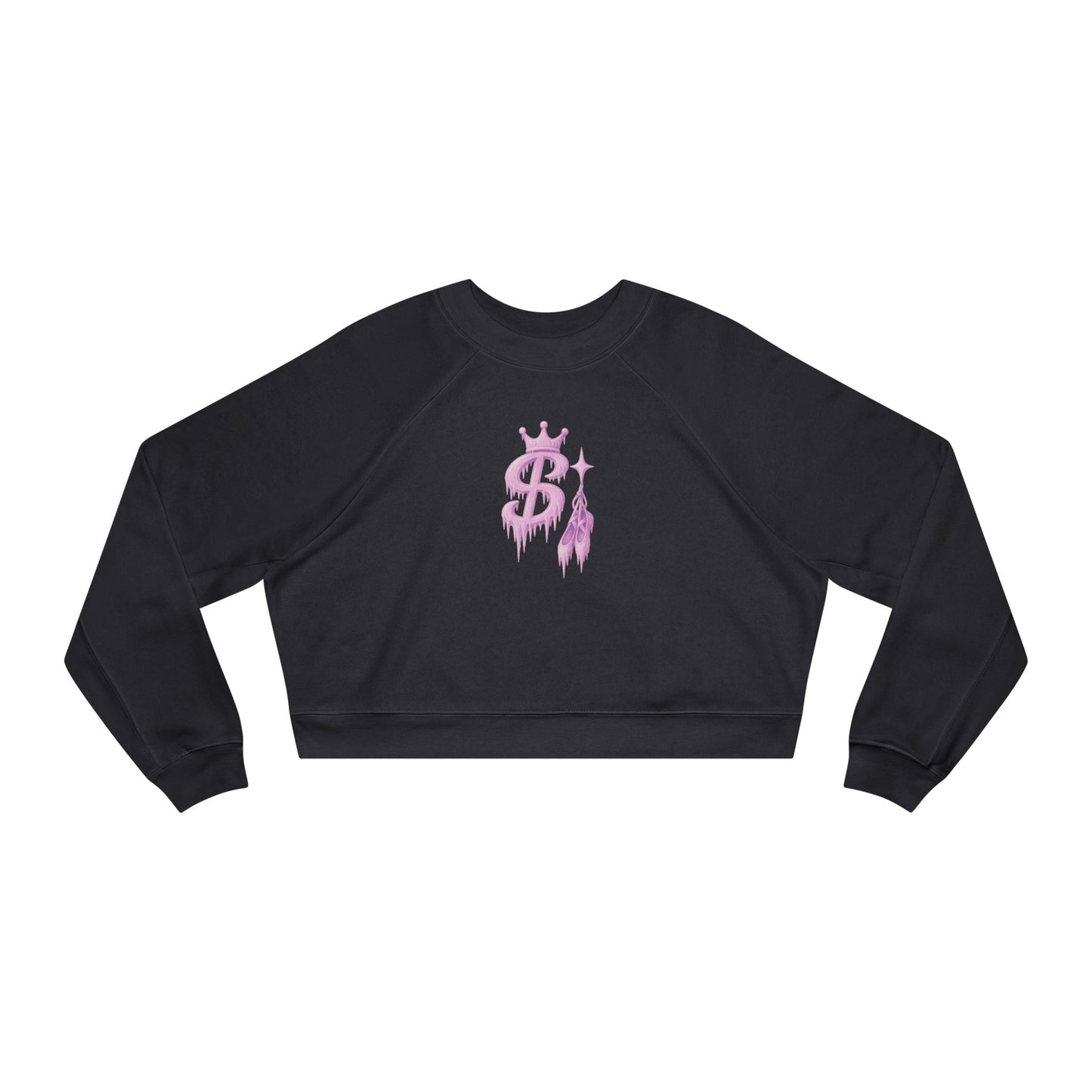xPRESLAYx - Frozen Pink Logo - Women’s Cropped Pullover — Pink Flame Dollar Logo Women's Fleece
