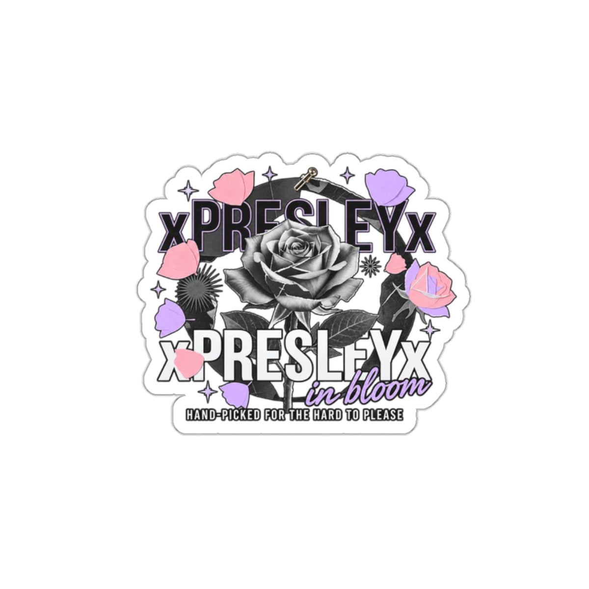 xPRESLEYx - "Pressed Rose Crest Peel" - Cut Stickers
